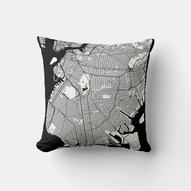 Cojín Decorativo Mapa de Brooklyn Nueva York (Anverso)