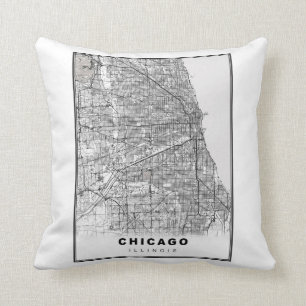 Cojín Decorativo Mapa de Chicago