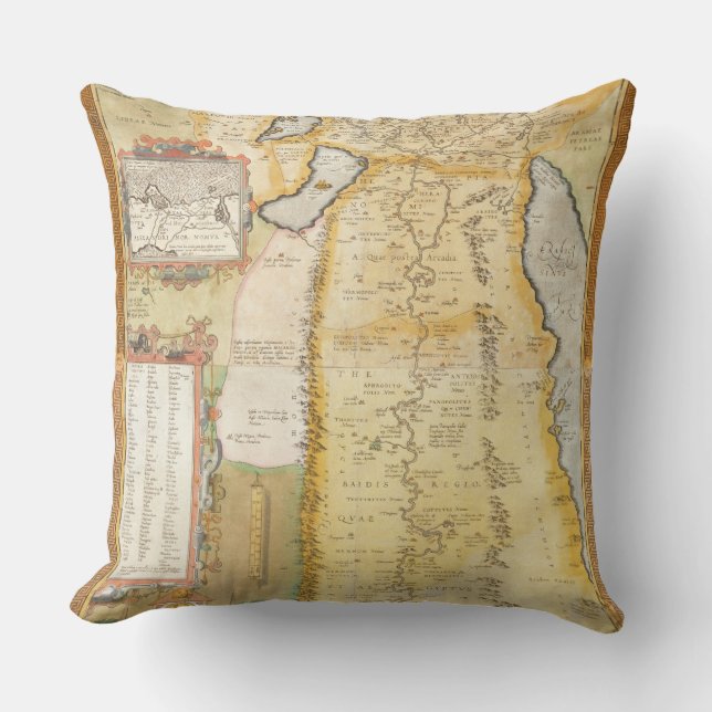Cojín Decorativo Mapa de Egipto antiguo, 1584 (Anverso)