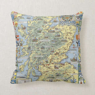 Cojín Decorativo Mapa de Escocia histórica