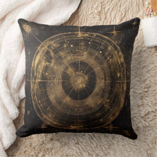 Cojín Decorativo Mapa de estrellas celestes doradas (5)