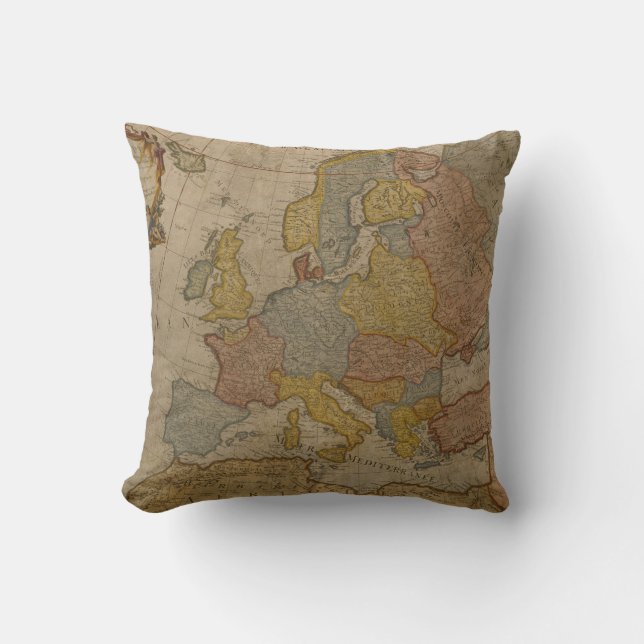 Cojín Decorativo Mapa de Europa el | 1700 (Anverso)