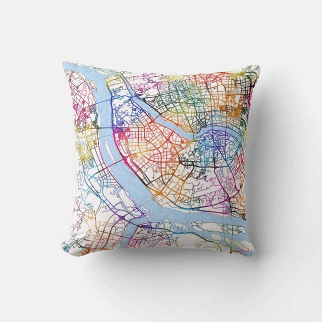 Cojín Decorativo Mapa de Fuzhou China (Anverso)