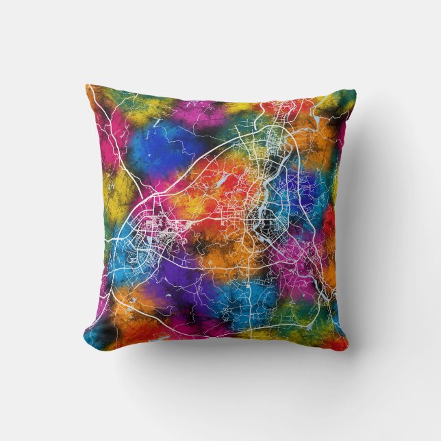 Cojín Decorativo Mapa de Guilin China (Anverso)