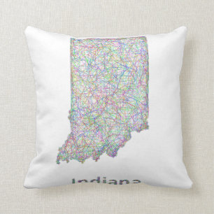 Cojín Decorativo Mapa de Indiana