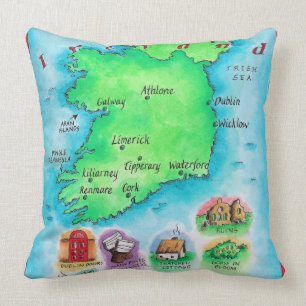 Cojín Decorativo Mapa de Irlanda