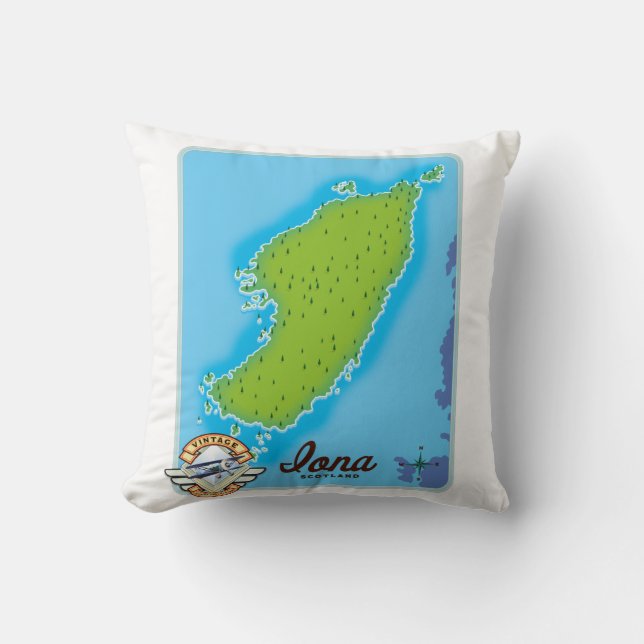 Cojín Decorativo Mapa de iscotland de Iona (Anverso)
