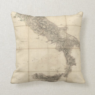 Cojín Decorativo Mapa de Italia del sur y de costas adyacentes
