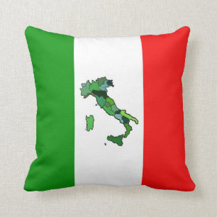 Cojín Decorativo Mapa de Italia y de la bandera italiana