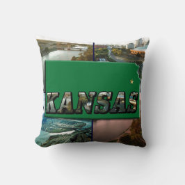 Cojín Decorativo Mapa de Kansas y fotos