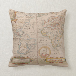 Cojín Decorativo Mapa de la circunnavegación de Drake del globo