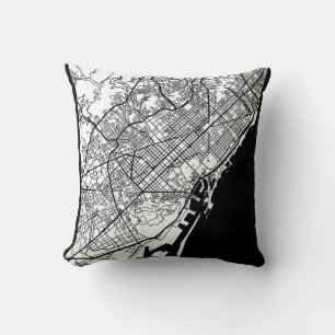 Cojín Decorativo Mapa de la ciudad de Barcelona España