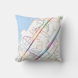 Cojín Decorativo Mapa de la ciudad de Camayenne Guinea