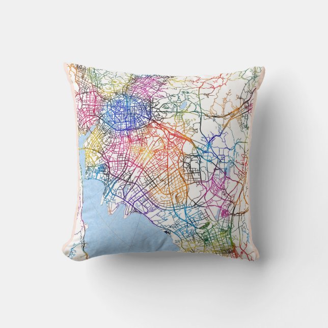 Cojín Decorativo Mapa de la ciudad de China (Anverso)