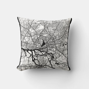 Cojín Decorativo Mapa de la ciudad de Hamburgo Alemania
