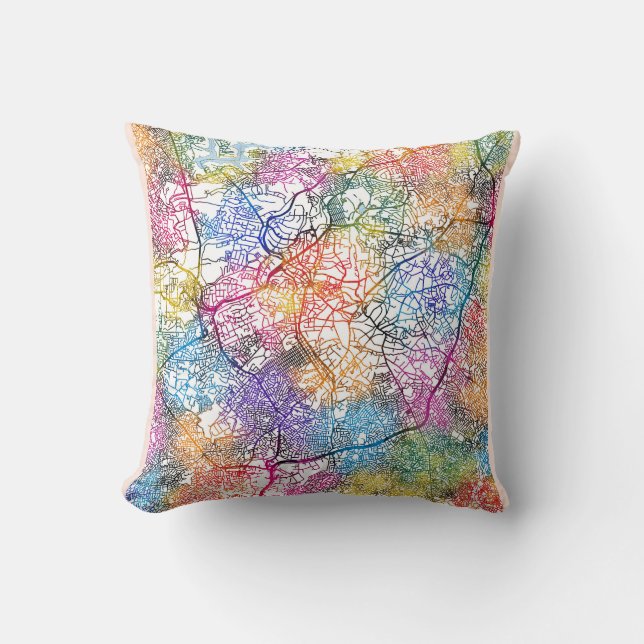 Cojín Decorativo Mapa de la ciudad de Ibadan Nigeria (Anverso)