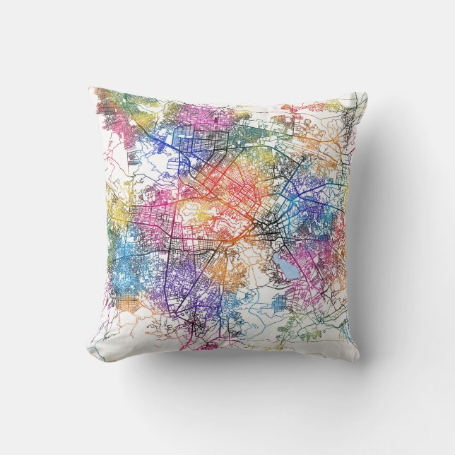 Cojín Decorativo Mapa de la ciudad de Kabul en Afganistán (Anverso)