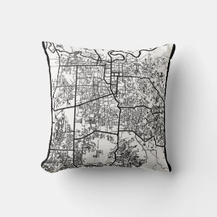 Cojín Decorativo Mapa de la ciudad de Pekanbaru Indonesia