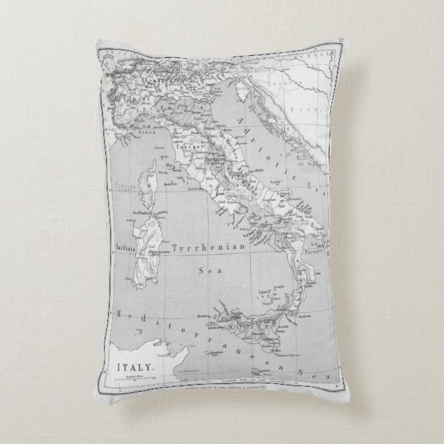 Cojín Decorativo Mapa de la época del Pillow en Italia (Frente (Vertical))