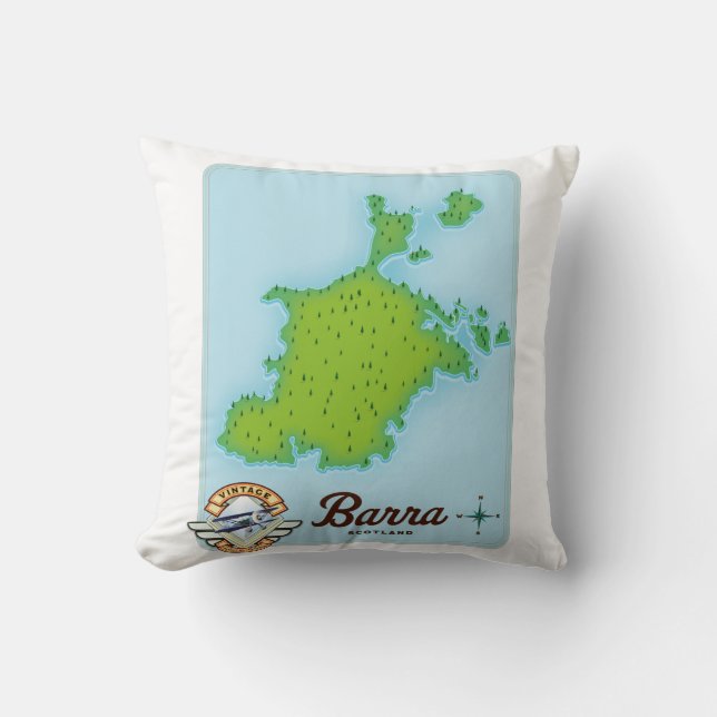 Cojín Decorativo Mapa de la esclusa de Barra (Anverso)
