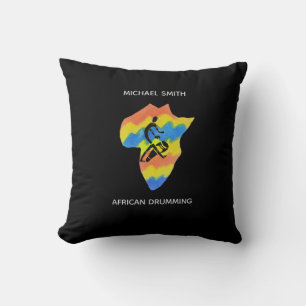 Cojín Decorativo Mapa de la forma de África y el tambor africano