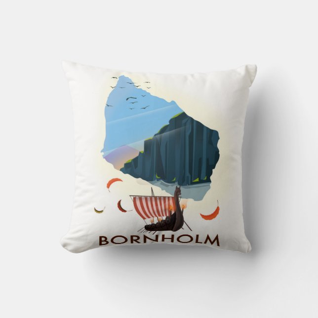 Cojín Decorativo Mapa de la isla de Bornholm (Anverso)