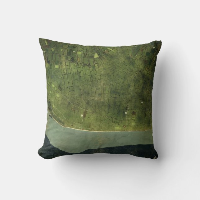 Cojín Decorativo Mapa de la Segunda Guerra Mundial de la playa (Anverso)