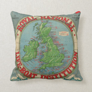 Cojín Decorativo Mapa de las islas británicas - carta del bote