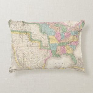 Cojín Decorativo Mapa de los Estados Unidos de Norteamérica