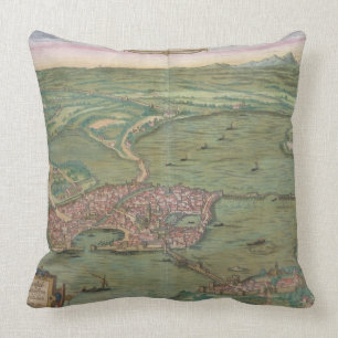 Cojín Decorativo Mapa de Mantua, de "Civitates Orbis Terrarum"