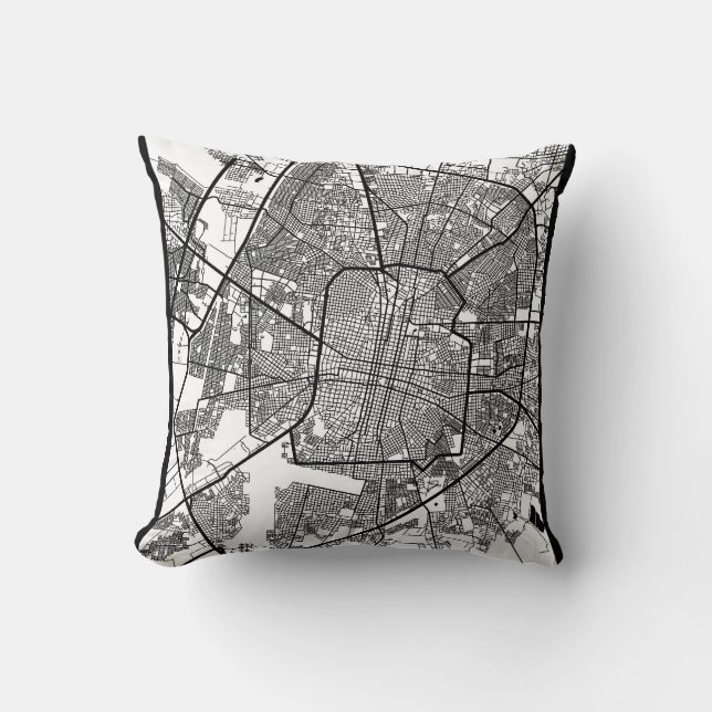 Cojín Decorativo Mapa de Mérida Ciudad de México (Anverso)