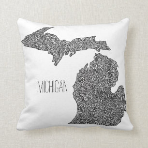Cojín Decorativo Mapa de Michigan