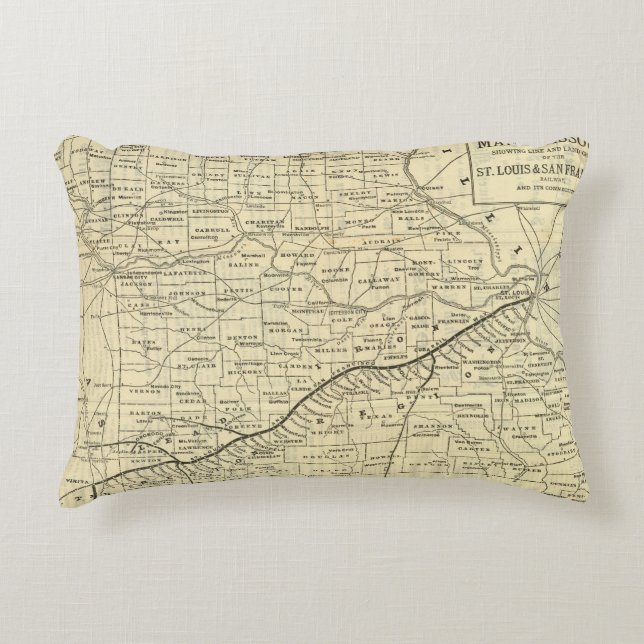 Cojín Decorativo Mapa de Missouri 2 (Anverso)