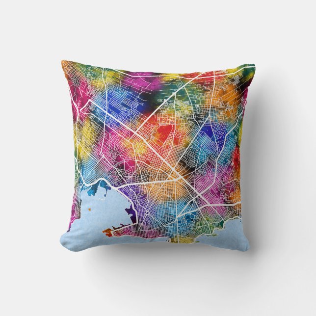 Cojín Decorativo Mapa de Montevideo Uruguay (Anverso)