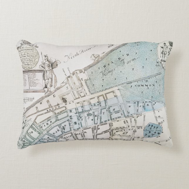 Cojín Decorativo Mapa de New York City, 1728 (Anverso)