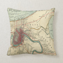 Cojín Decorativo Mapa de Nueva Orleans