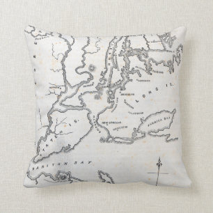 Cojín Decorativo Mapa de Nueva York y de la vecindad