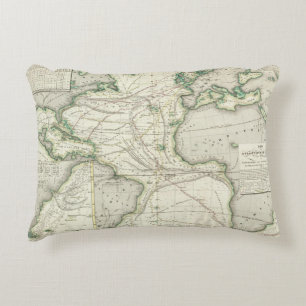 Cojín Decorativo Mapa de Océano Atlántico