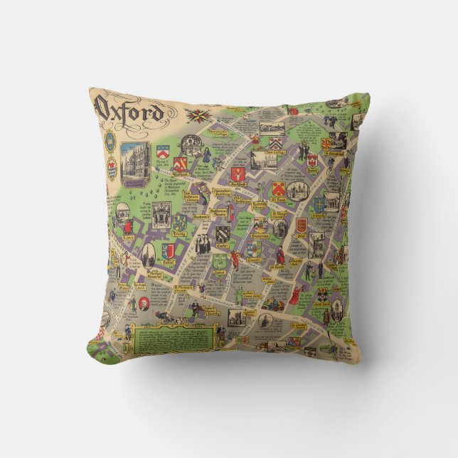 Cojín Decorativo Mapa de Oxford, Inglaterra (ferrocarriles (Anverso)