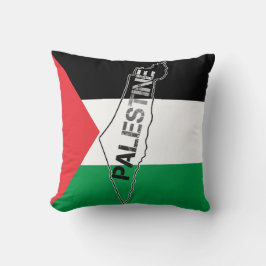 Cojín Decorativo Mapa de Palestina Libre con bandera palestina