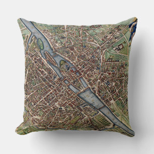 Cojín Decorativo Mapa de París antiguo