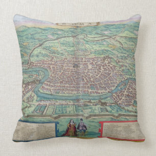 Cojín Decorativo Mapa de Roma, de "Civitates Orbis Terrarum" por GE