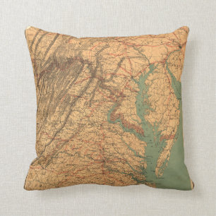 Cojín Decorativo Mapa de Virginia del este (1862)