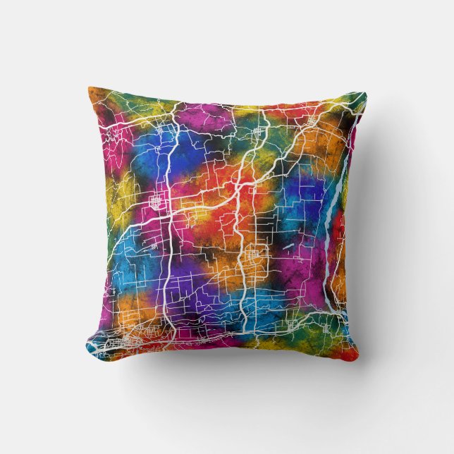 Cojín Decorativo Mapa de Weinan en China (Anverso)