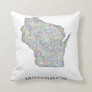 Cojín Decorativo Mapa de Wisconsin