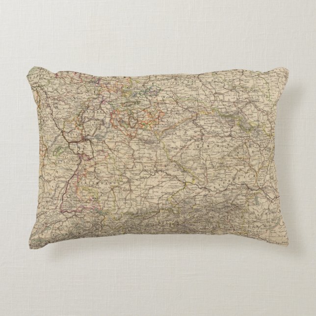 Cojín Decorativo Mapa del atlas de Alemania (Anverso)