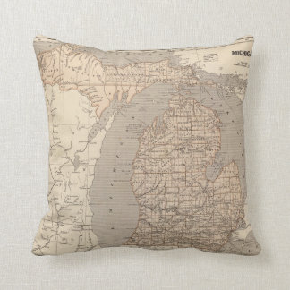 Cojín Decorativo Mapa del atlas de Michigan