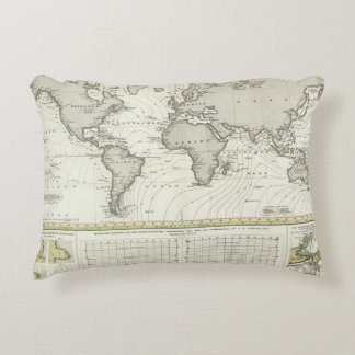 Cojín Decorativo Mapa del Atlas de olas de marea