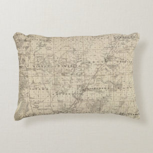 Cojín Decorativo Mapa del condado de Harrison, estado de Iowa