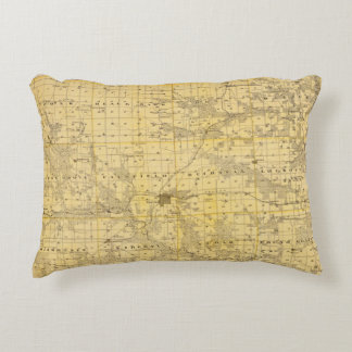 Cojín Decorativo Mapa del condado de Jefferson, estado de Iowa